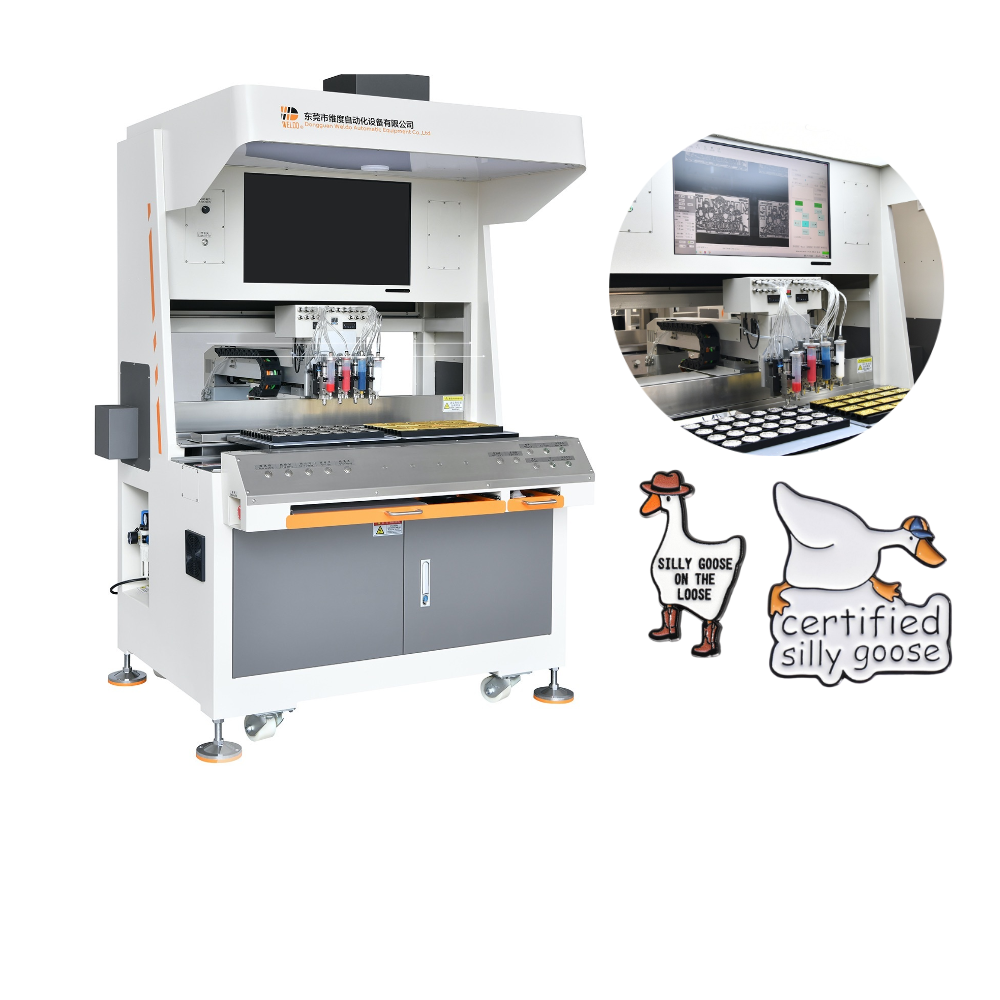 emoji custom enamel pin badge filling machine